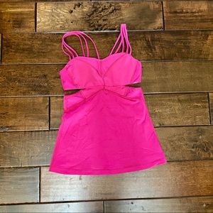 Lululemon Tank with Bra, Size 2, Hot Pink